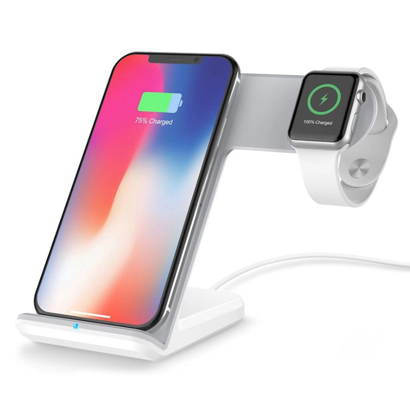 2 in 1 Wireless Charger 10W - White