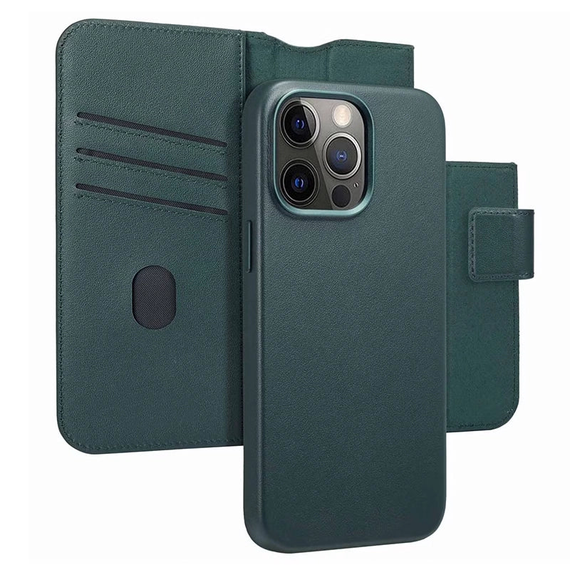 Authentieke 2-in-1 iPhone Leren Hoes - Cedar Green