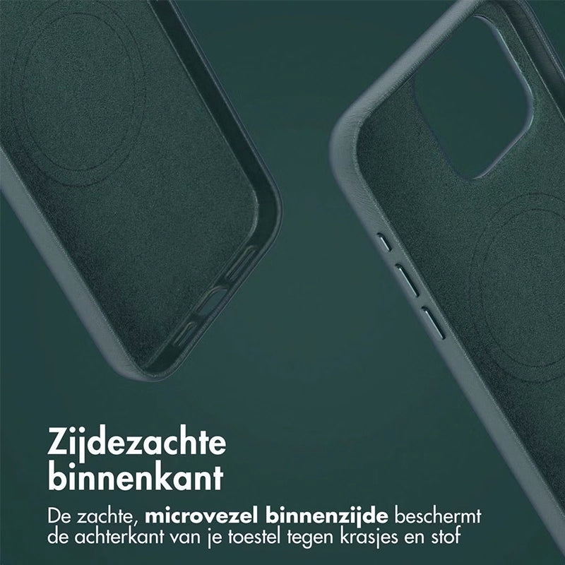 Authentieke 2-in-1 iPhone Leren Hoes - Cedar Green