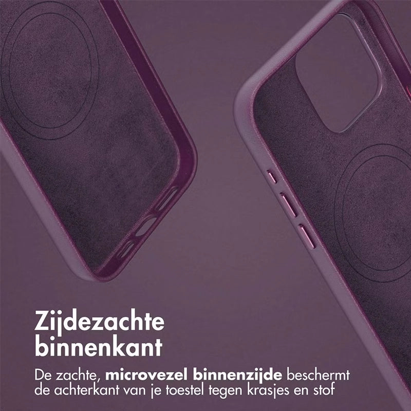 Authentieke 2-in-1 iPhone Leren Hoes - Heath Purple