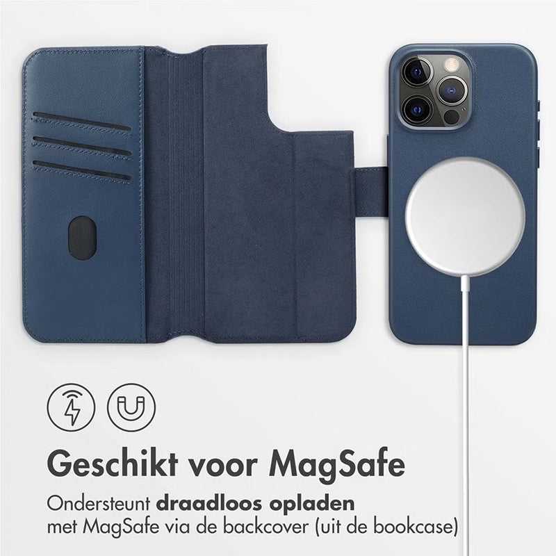 Authentieke 2-in-1 iPhone Leren Hoes - Nightfall Blue