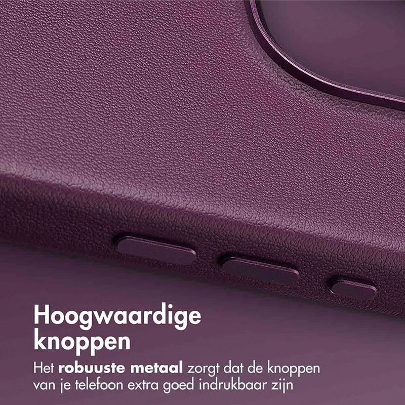 Luxe Echt Leren iPhone Backcover - Heath Purple