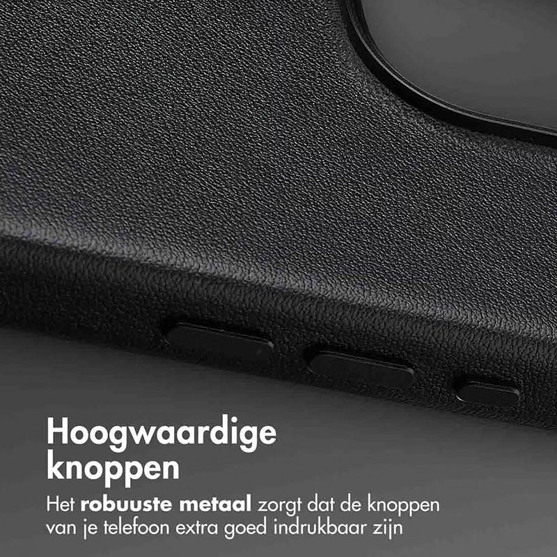 Luxe Echt Leren iPhone Backcover - Onyx Black