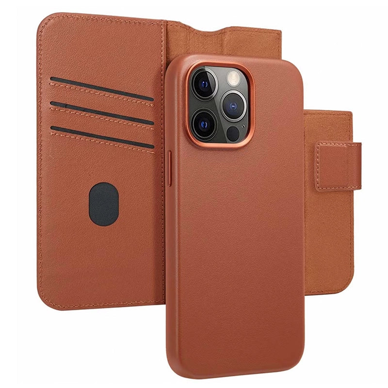 Authentieke 2-in-1 iPhone Leren Hoes - Sienna Brown