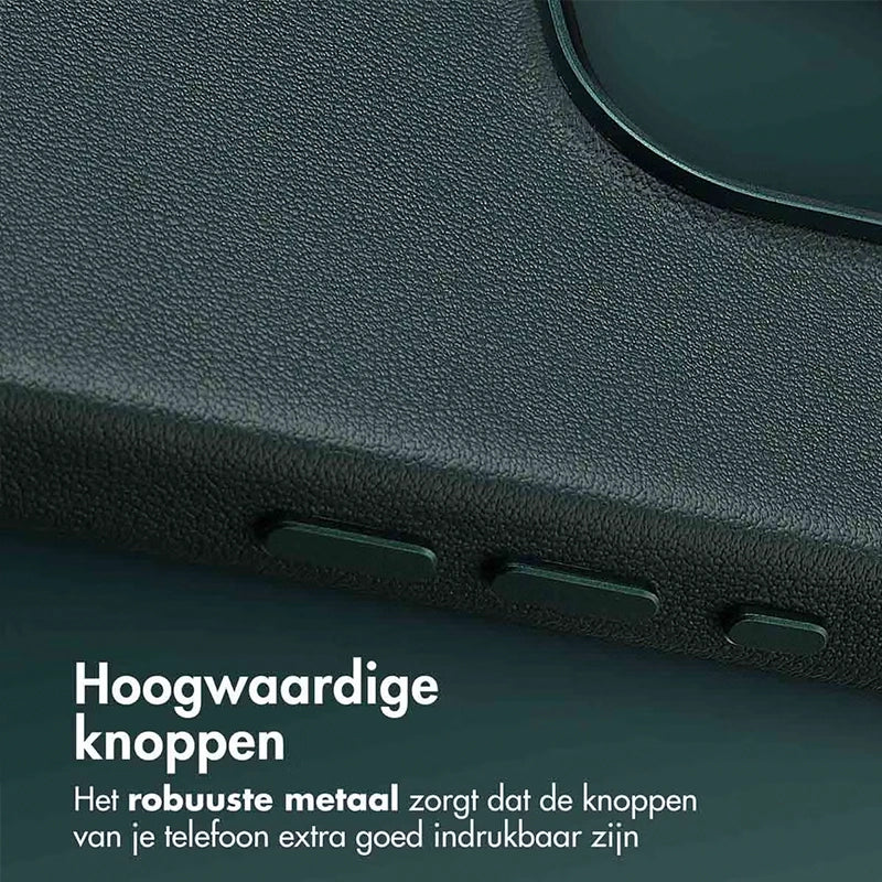 Luxe Echt Leren iPhone Backcover – Cedar Green