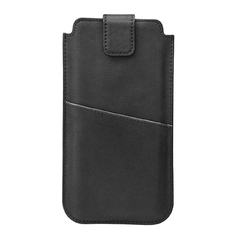 Étui Deluxe Insert Cuir Véritable Fentes pour Cartes Noir