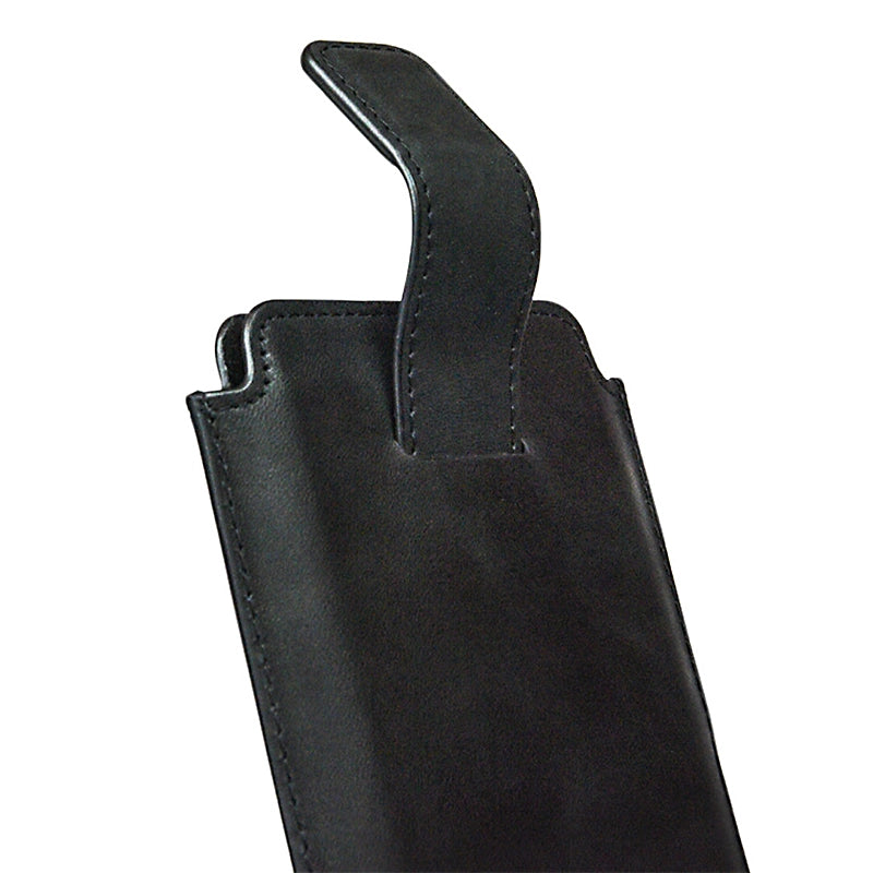 Étui Deluxe Insert Cuir Véritable Fentes pour Cartes Noir
