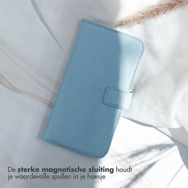 Elegante Luxus Leder iPhone Klapphülle - Himmelblau