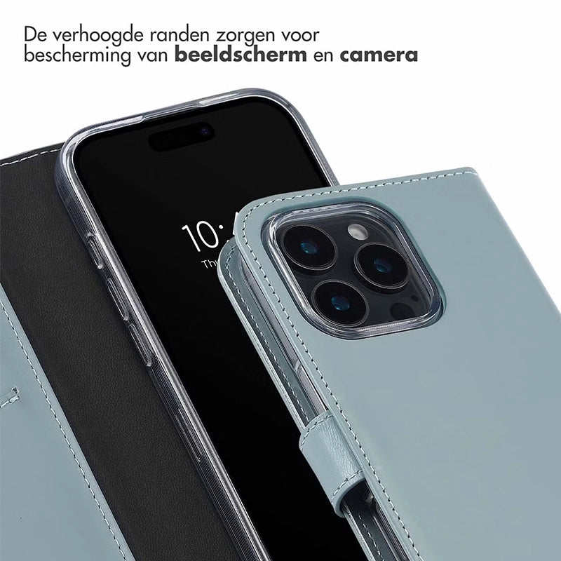 Elegante Luxus Leder iPhone Klapphülle - Himmelblau