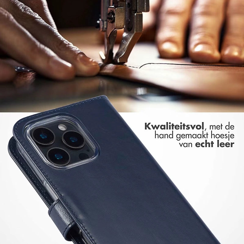 Elegant Luxury Leather iPhone Bookcase - Blue