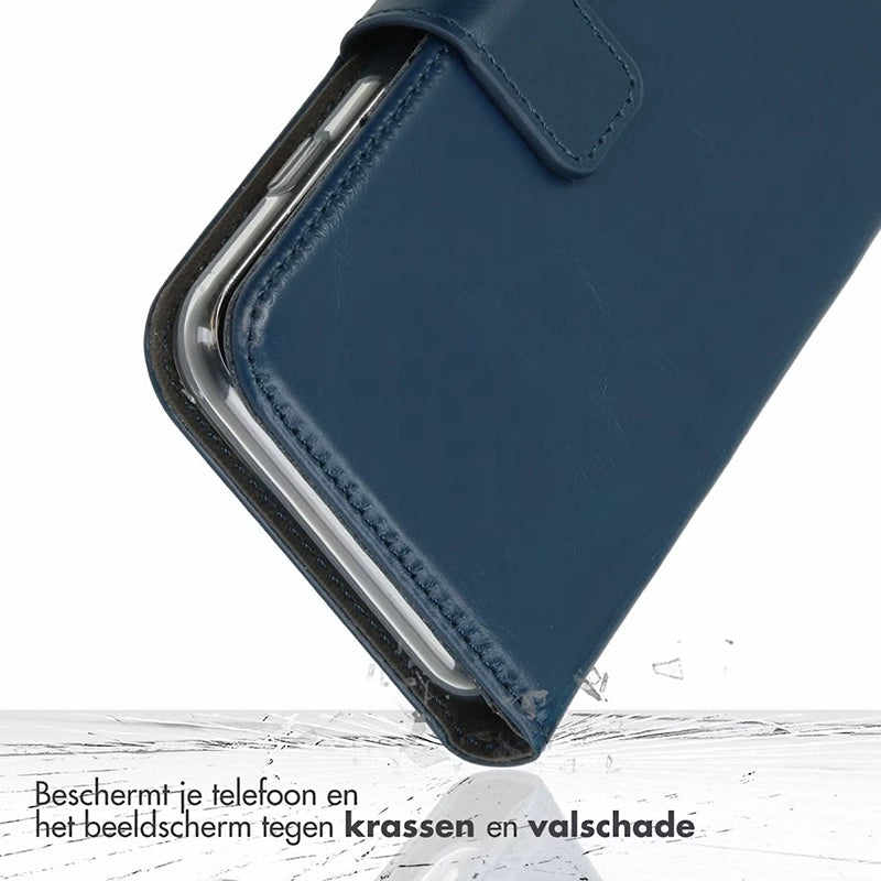 Elegant Luxury Leather iPhone Bookcase - Blue