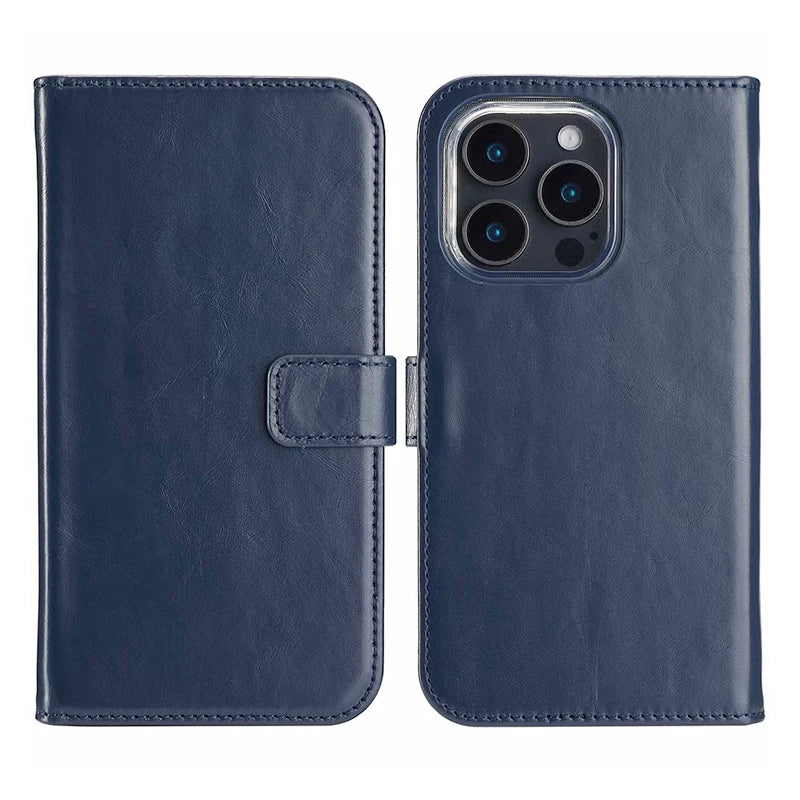 Elegant Luxury Leather iPhone Bookcase - Blue
