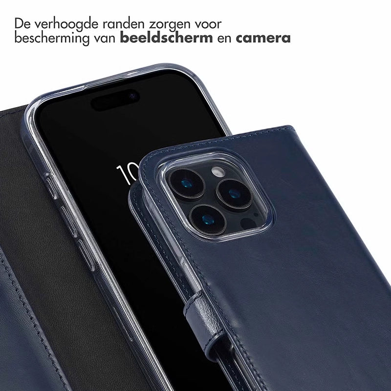 Elegant Luxury Leather iPhone Bookcase - Blue