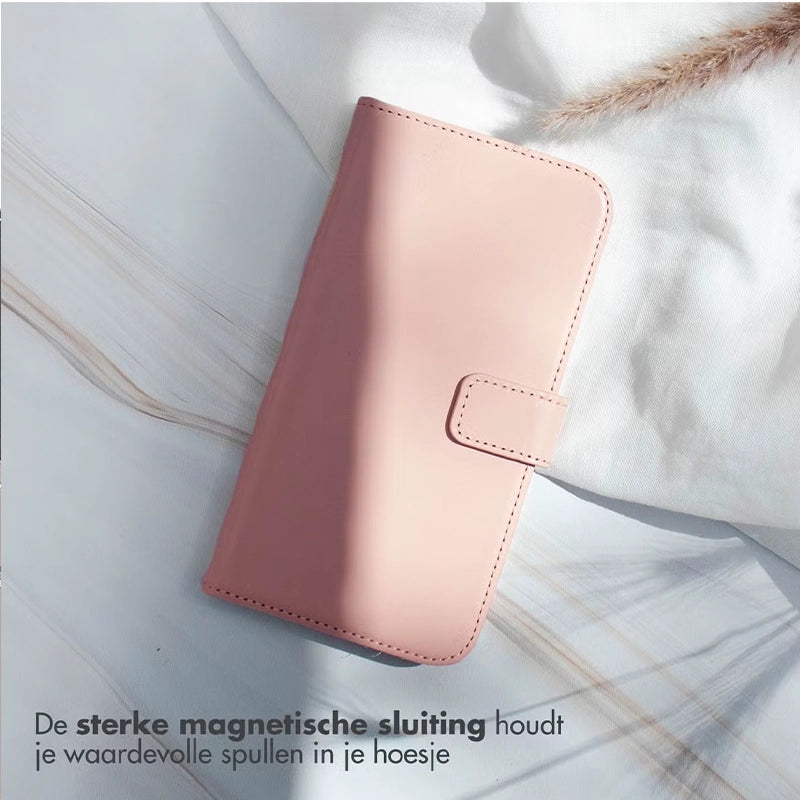 Elegant Luxury Leather iPhone Bookcase - Dusty Pink