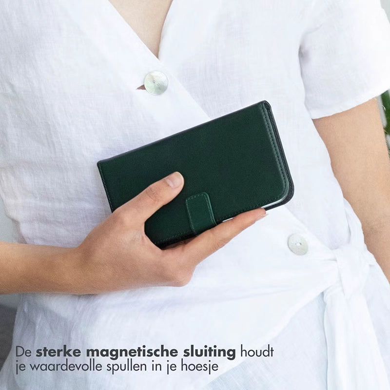 Elegant Luxury Leather iPhone Bookcase - Green