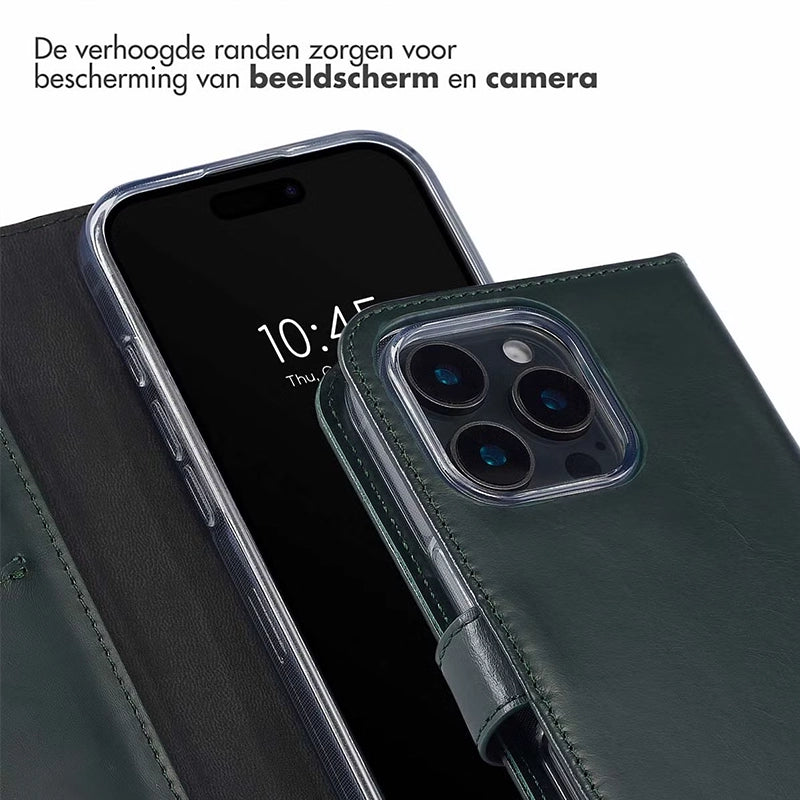 Elegant Luxury Leather iPhone Bookcase - Green
