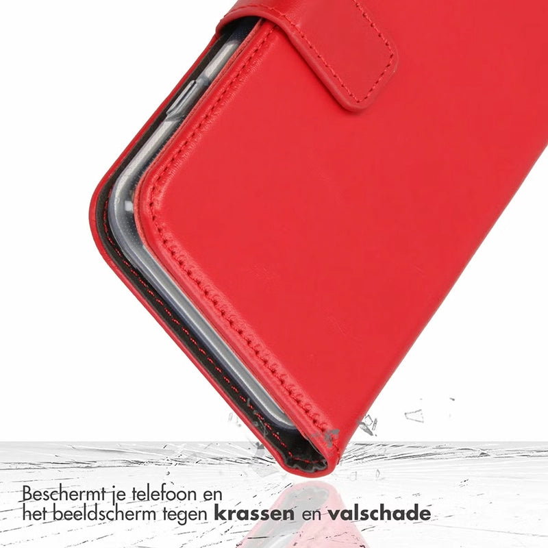 Elegante Luxe Leren iPhone Bookcase - Rood