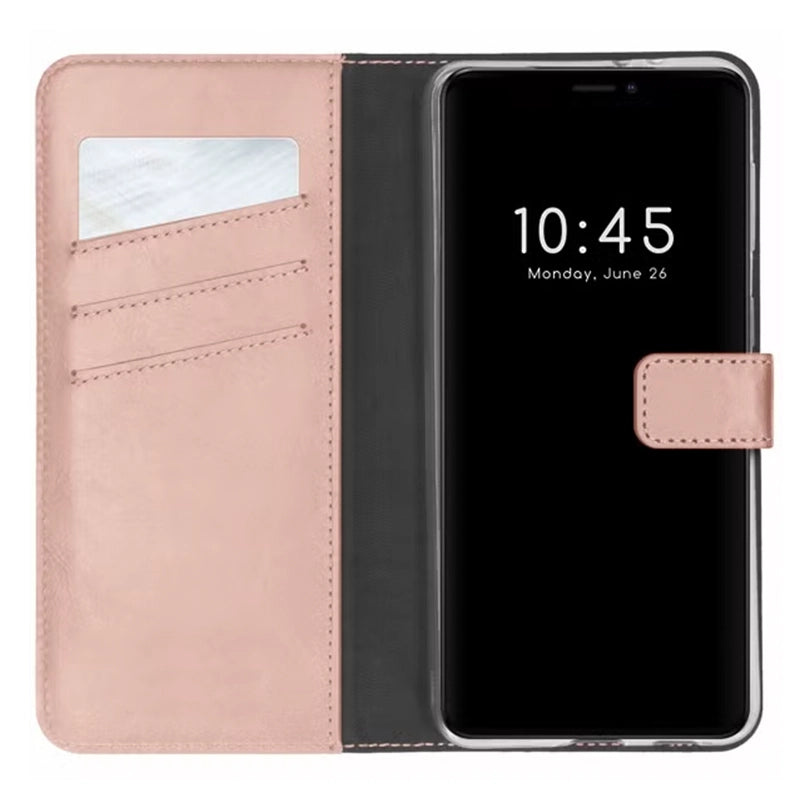 Elegant Luxury Leather iPhone Bookcase - Pink