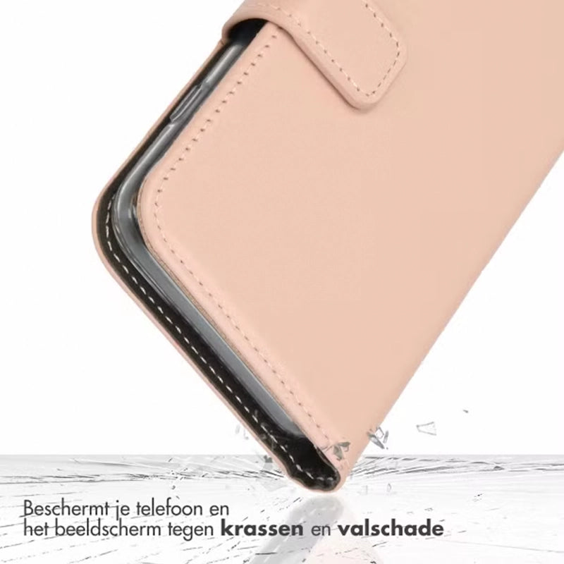 Elegant Luxury Leather iPhone Bookcase - Pink