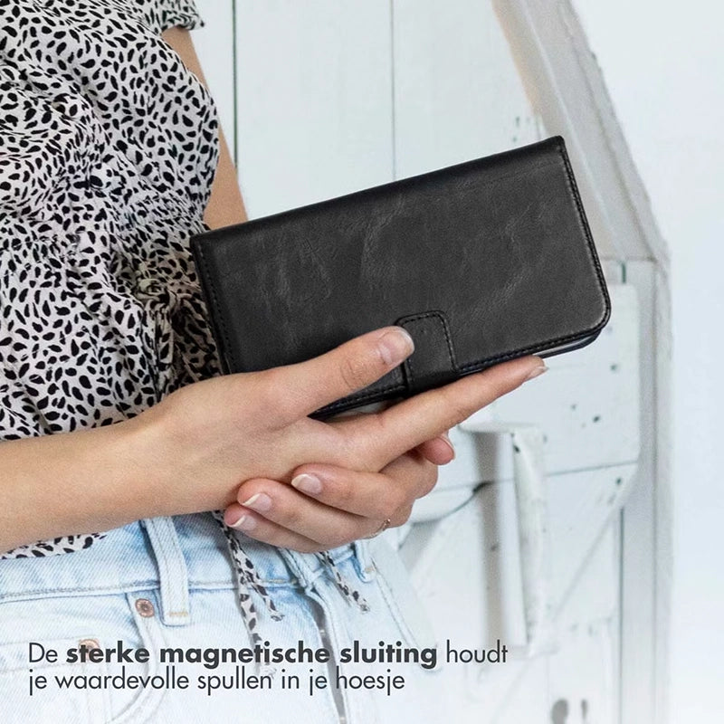 Elegant Luxury Leather iPhone Bookcase - Black