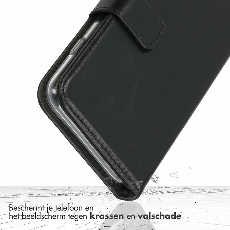 Elegant Luxury Leather iPhone Bookcase - Black