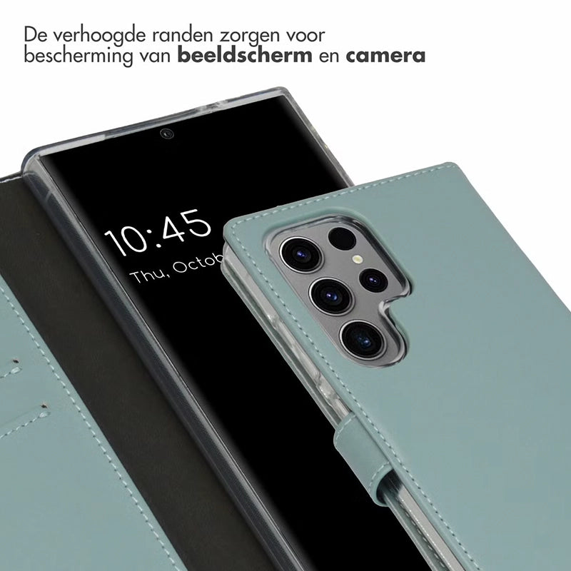 Elegante Luxe Leren Samsung Bookcase - Luchtblauw