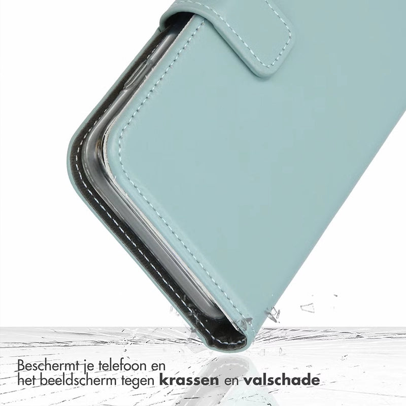 Elegante Luxe Leren Samsung Bookcase - Luchtblauw