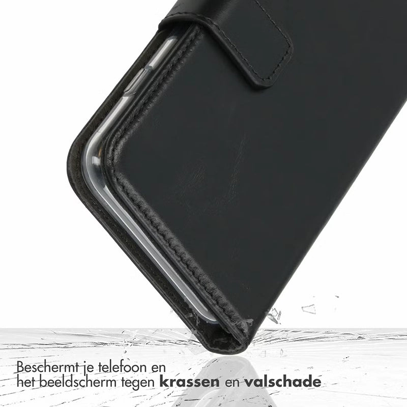 Elegante Luxe Leren Samsung Bookcase - Zwart
