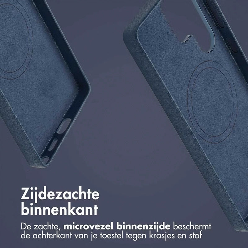 Luxe Echt Leren Samsung Backcover - Nightfall Blue