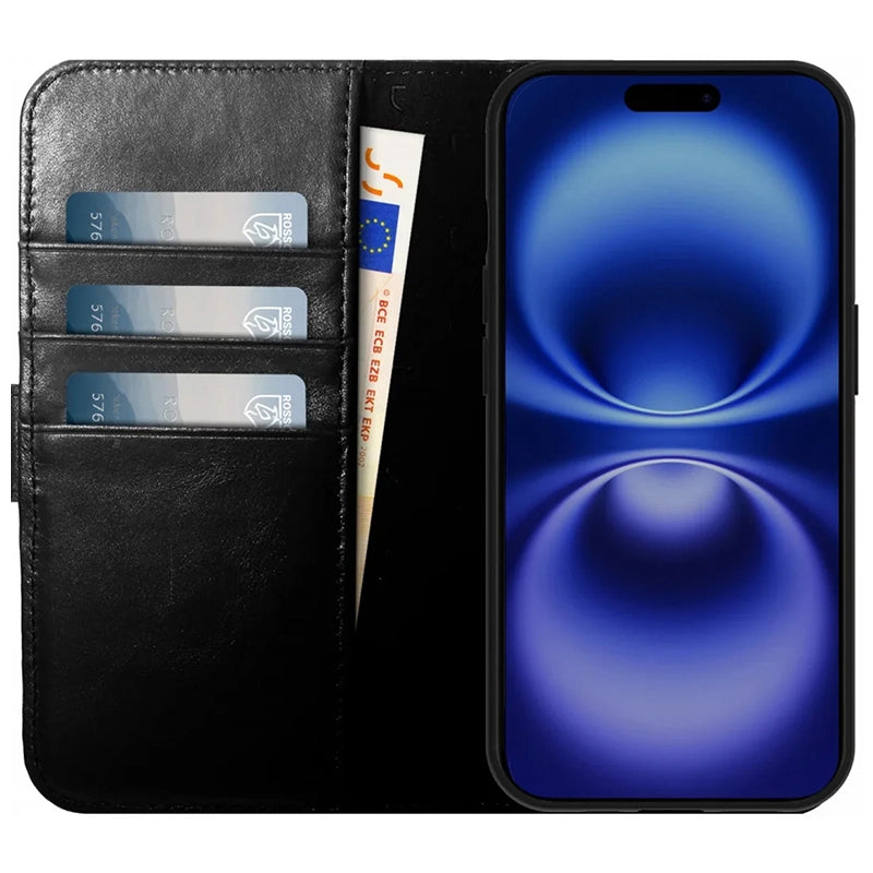 Prestige Echt Leren iPhone Book Case - Zwart