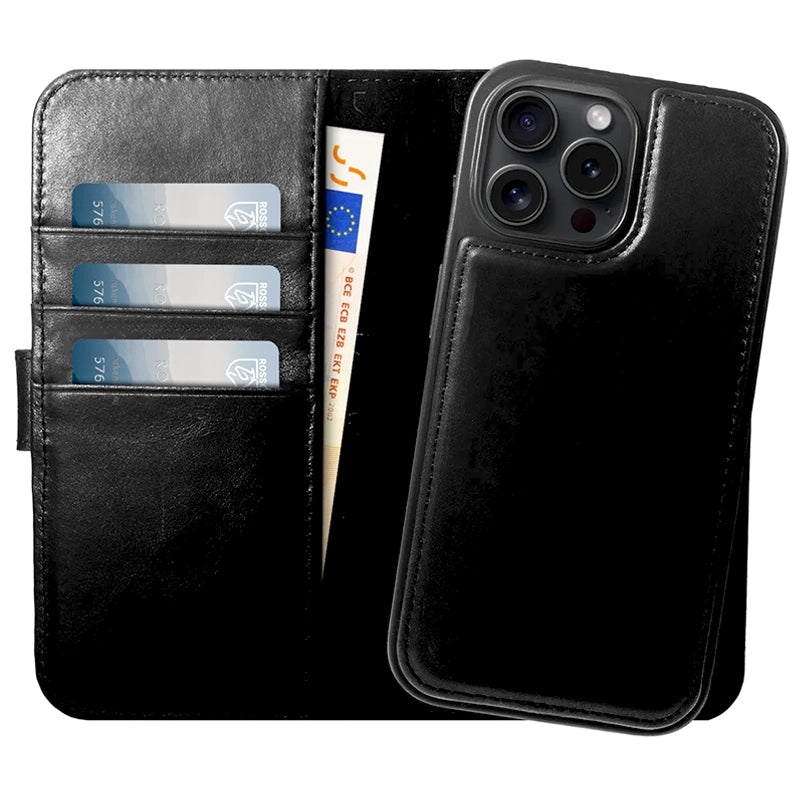 Prestige Echt Leren iPhone Book Case - Zwart