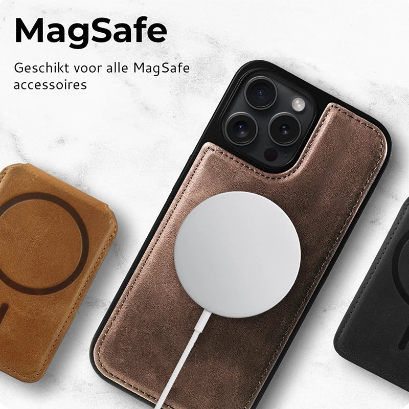 Prestige Echt Leren iPhone Book Case - Bruin