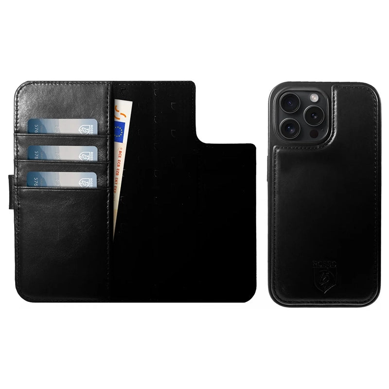 Prestige Echt Leren iPhone Book Case - Zwart