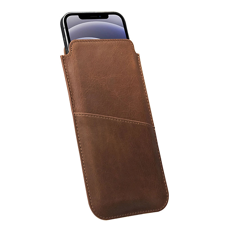 Deluxe Insert Case Genuine Leather Card Slots Brown