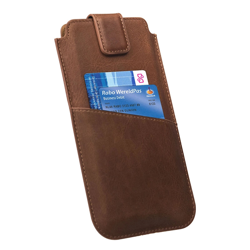 Deluxe Insert Case Genuine Leather Card Slots Brown