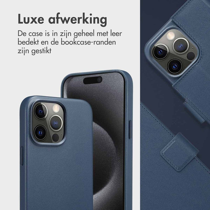Luxe 2-in-1 Leren Bookcase met MagSafe - Nightfall Blue
