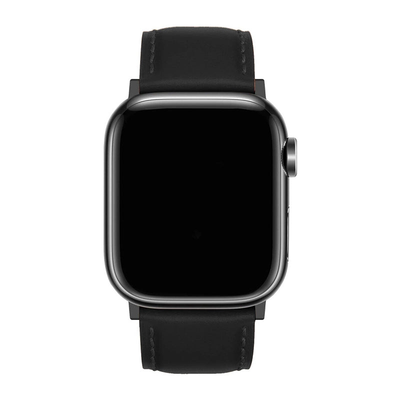 Echt Leer Apple Watch Band - Zwart
