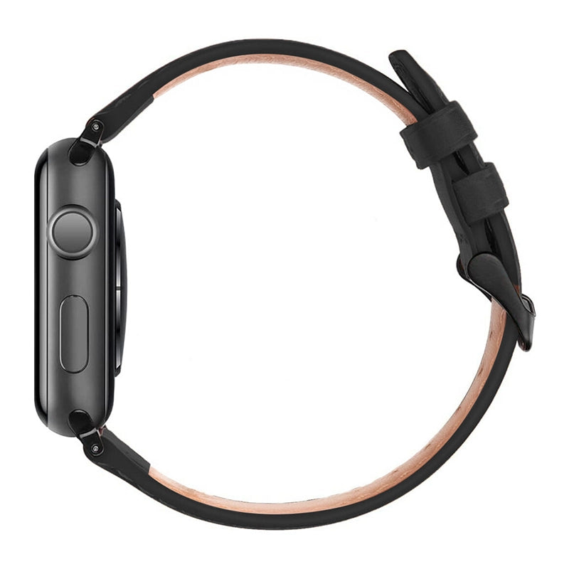 Echt Leer Apple Watch Band - Zwart