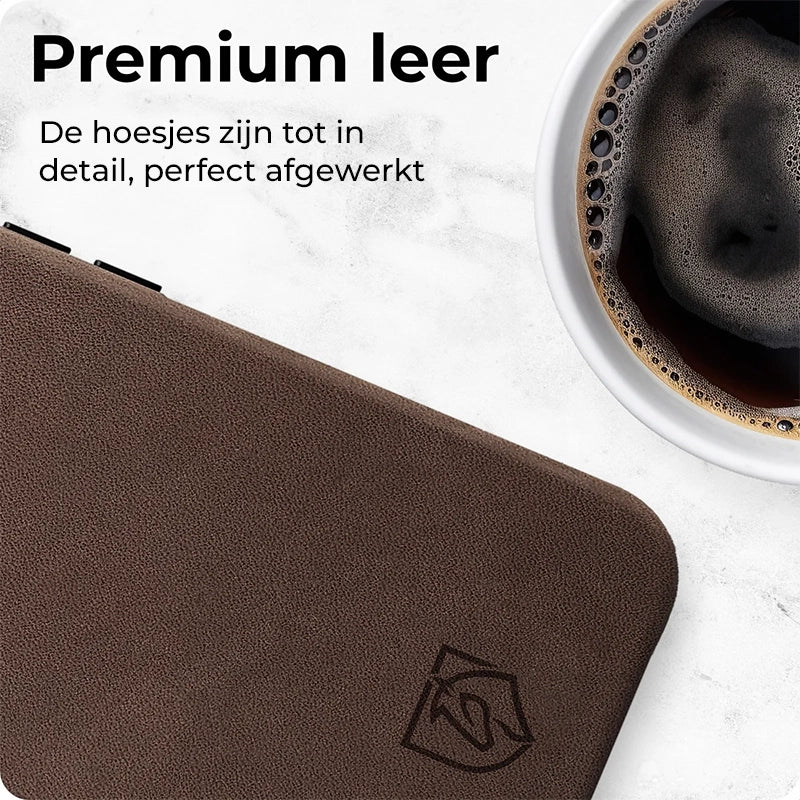 Stijlvolle Echt Leer Back Cover met MagSafe - Bruin