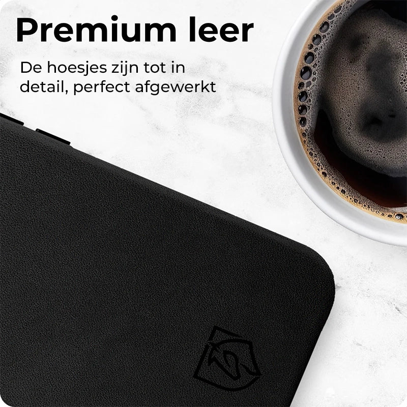 Stijlvolle Echt Leer Back Cover met MagSafe - Zwart
