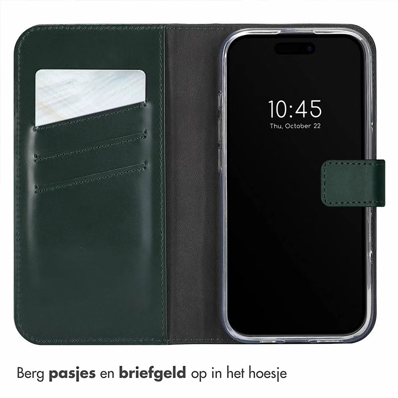 Elegant Luxury Leather iPhone Bookcase - Green