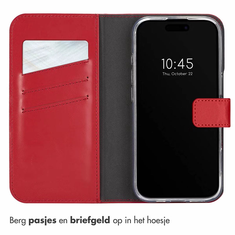 Elegante Luxe Leren iPhone Bookcase - Rood