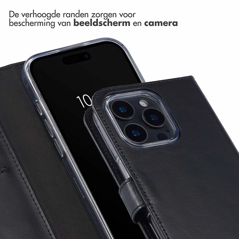 Elegant Luxury Leather iPhone Bookcase - Black