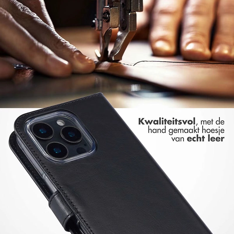 Elegant Luxury Leather iPhone Bookcase - Black