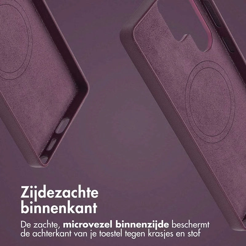Luxe Echt Leren Samsung Backcover - Heath Purple