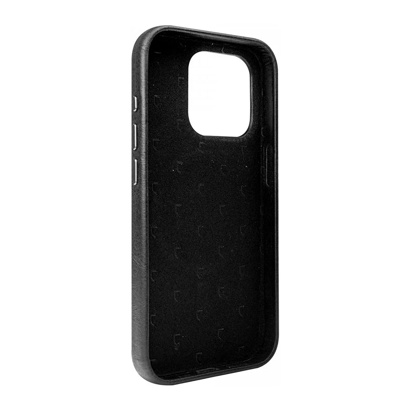 Stijlvolle Echt Leer Back Cover met MagSafe - Zwart